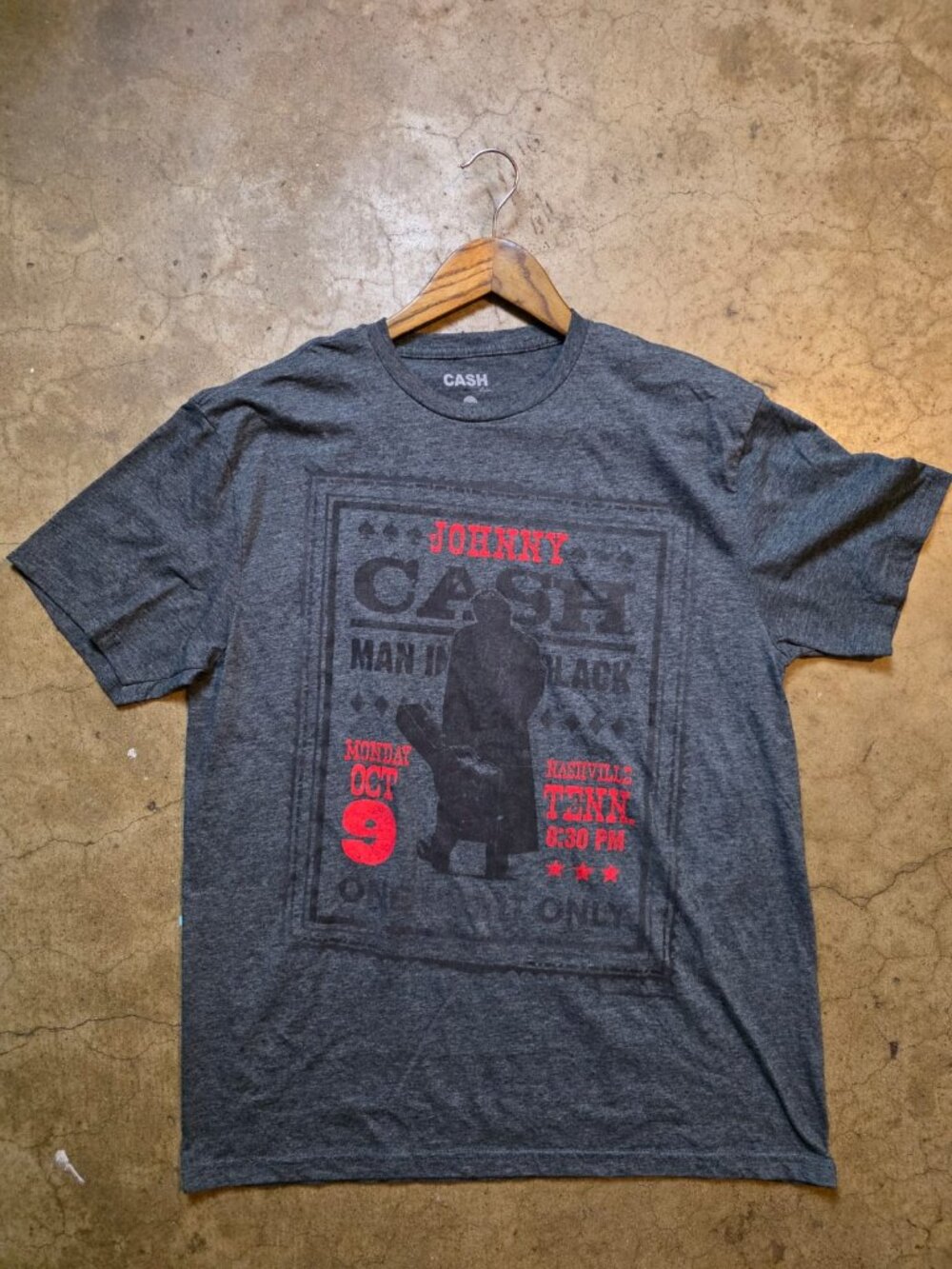 Johnny Cash Graphic Print T-Shirt Men’s Large Black Band Tee